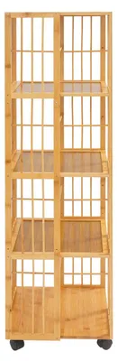 Produktbild von Drehbares Bücherregal - Regal mit 5 Ebenen - Offenes Design - Bambusgestell - 37 x 37 x 132 cm - Für Wohnzimmer, Büro, Schlafzimmer
