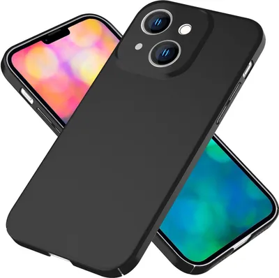 Immagine prodotto di Custodia rigida sottile per iPhone 14 Plus, custodia protettiva 0,5 mm sottile copertura del telefono cellulare nero opaco