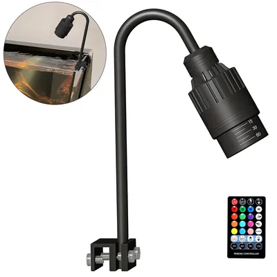 Produktbild von 15W LED-Aquarienleuchte, RGBW anpassbare Lichteffekte – zoombar (15-60°), 420x58mm, einstellbare Blende, 4-stufiger Timer