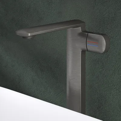 Produktbild von Mai & Mai Armatur Bad Wasserhahn Badezimmer Waschtischarmatur Einhebelmischer Mischbatterie Bad aus Messing mit Wassersparfunktion Grau 1180H