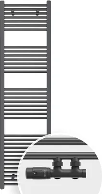 Produktbild von Aquabad Badheizkörper Virgo inkl. Multiblock Eckausführung 50x180cm 608W Anthrazit - Ohne Heizstab / Ohne Heizstabelement