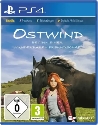 The image shows the front cover of a PlayStation 4 game case for 'Ostwind: Beginn einer wunderbaren Freundschaft'.