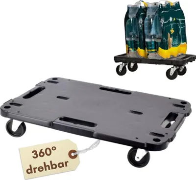 Produktbild von Transportroller Rollbrett Transportrollen Rollbrett Werkstatt Pflanzen Rollbretter Transport Möbelrollen flach Pflanzenroller eckig Transporthilfe mit Rollen