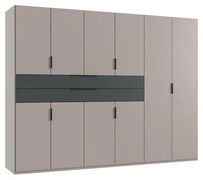Produktbild von Kleiderschrank - 270 x 208 cm - 10 Türen - 2 Schubladen - Grau matt - Graphitfarben