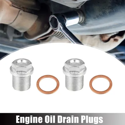 Image de 2 Ensemble M18x1.5 Bouchon Vis Vidange Moteur Cater d'Huile avec Rondelle 986833 pour Volvo S60 2009-2018
