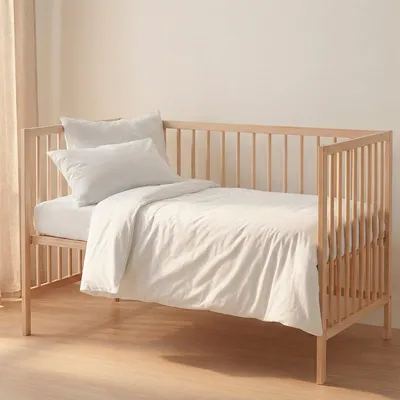 Image de Housse de couette HappyFriday Basic Kids Blanc Lit bébé 2 pièces