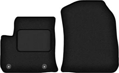 Image de Tapis de sol avant velours sur-mesure pour Seat e-Mii (2019-, hatchback) noir, jeu 2 pièces, fixations - STANDRAD