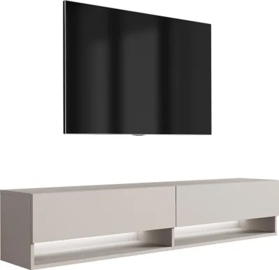 Obrázek produktu pro Nízká TV deska 170 cm kašmír, LED bílá, 170 × 32 × 34 cm