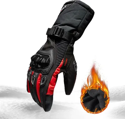 Produktbild von Winter Motorradhandschuhe Herren winddichte Touchscreen-Handschuhe, Rot, XL