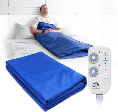 Productafbeelding van Infrarood Sauna Deken - Warmte deken - Ontspanning thuis - Twee verwarmingszones - 180 x 220 cm - Blauw