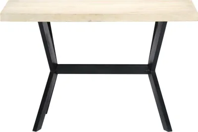 Imagen del producto de vidaXL Mesa de comedor blanca, 120x60x75 cm, madera maciza de mango