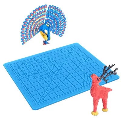 3D-Druckstift-Silikonpad 17,7 x 17,7 cm mit 2 Fingerschutzhüllen, blau