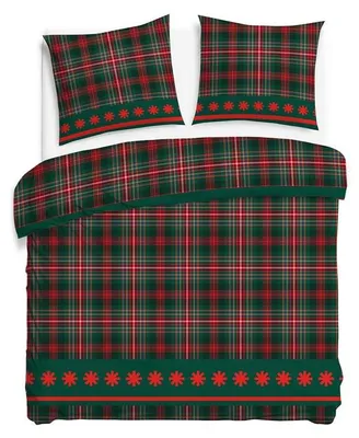 Zdjęcie produktu dla Komplet pościeli, flanelowa pościel, ciepła, zimowa, rozmiar 200x220, model 31519-1, wzór w kratę (szkocka kratka)