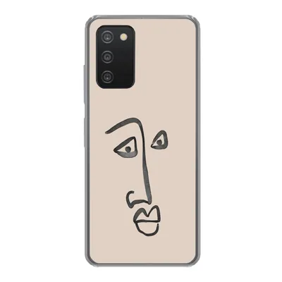Produktbild von MuchoWow® Handyhülle Schutzhülle Hülle für Samsung galaxy a73 Gesicht - Rosa - Strichzeichnung Silikon Softcase Handy Hülle - Handyhülle