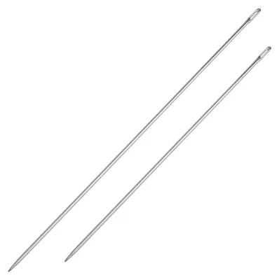 2 Polsternadeln, 25+30 cm, Stahl, für Leder und Stoffe