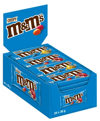 Produktbild von M&Ms Crispy Thekendisplay mit 24 Portionspackungen Milch Shoko 24x36g