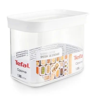 Obrázek produktu pro Tefal Optima N1141010, Krabice, Další, 1 l, Průhledná, Bílá, Styren metyl metakrylát (MS), Plast