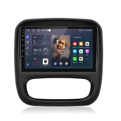 Image de Autoradio Carplay 9 pouces sous Android 15, 2 Go + 64 Go, pour Renault Trafic 3 et Opel Vivaro B : GPS, navigation, Wi-Fi, Bluetooth, FM, RDS, DAB+, S