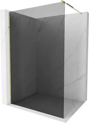 Produktbild von Mexen Kioto Duschwand 130 x 200 cm, Graphit 8 mm, Gold - 800-130-101-50-40