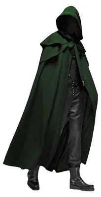 Zdjęcie produktu dla Płaszcz na Halloween z kapturem, uni , dla mężczyzn i kobiet, płaszcz, solidny, długi, kostiumy cosplayowe, odzież wierzchnia, akcesoria na imprezy w stylu średniowiecznym i gotyckim