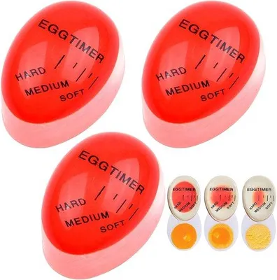 Produktbild von Ibenzoa® Eiertimer-Set – 3 digitale Eieruhren aus Kunststoff, einstellbar 3–15 Min., leiser präziser Timer mit Start/Stop, Genauigkeit ±15 s