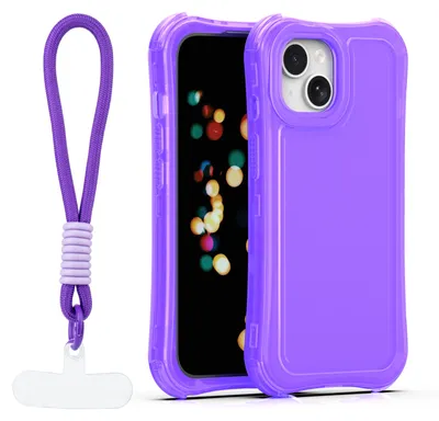 Zdjęcie produktu dla Nakładka Safepop Ze Smyczą Do Iphone 15 6,1" Fioletowa
