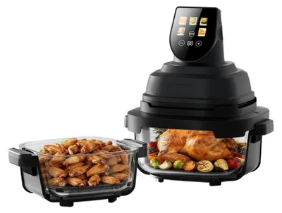 Produktbild von AF40 Heißluftfritteuse 3L Glasbehälter 1500W mit Touchscreen, Sichtfenster, Gleichmäßige Heißluftzirkulation, Kompakte Air Fryer