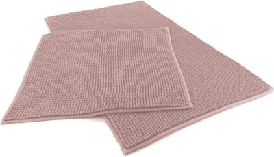 Produktbild von heimtexland ® Badvorleger Chenille Super Flauschig Saugstark Badteppich Badematte  Typ771 Altrosa Set 45x50 / 50x80 cm