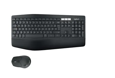 Obrázok produktu pre Logitech 920-008222, Plná veľkosť (100 %), Bezdrôtový, RF Wireless + Bluetooth, AZERTY, Čierna, Obsahuje myš