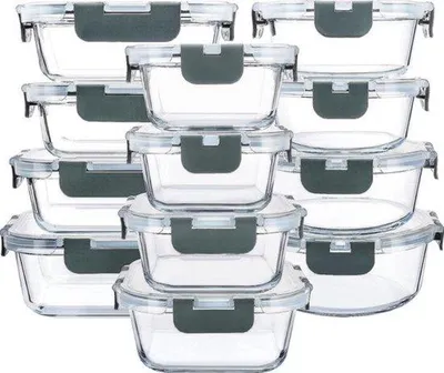 Produktbild von Gläsernes Verschlussset - Durchsichtige Dose - BPA-frei - 24 Stück