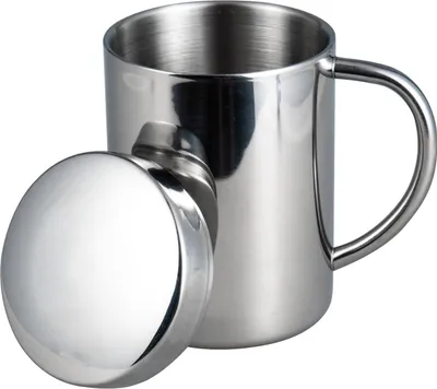 Produktbild von Doppelwandige Edelstahl Campingbecher - 400 ml - Mit Deckel