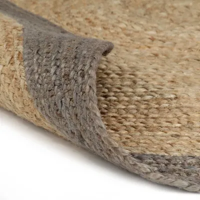 Immagine prodotto di Tappeto Lavorato a Mano in Juta con Bordo Grigio 150 cm