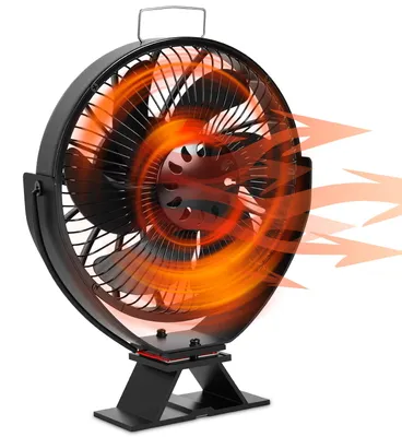 Obrázok produktu pre ISOISL Krbový ventilátor, 160–200 CFM, tichý ventilátor do krbu, určený na efektívne rozvádzanie teplého vzduchu, s integrovaným teplomerom