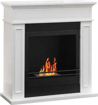 Image de Ala - Cheminée à Bioéthanol, 91x28x90h cm Blanc, Capacité 1,2 L