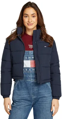 Imagen del producto de Chaqueta acolchada corta Tommy Jeans para mujer, modelo Essential, color azul (Dark Night)