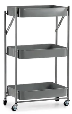Produktbild von Gemüsewagen Grau Stahl Kunststoff (29,5 x 78,5 x 45,5 cm)