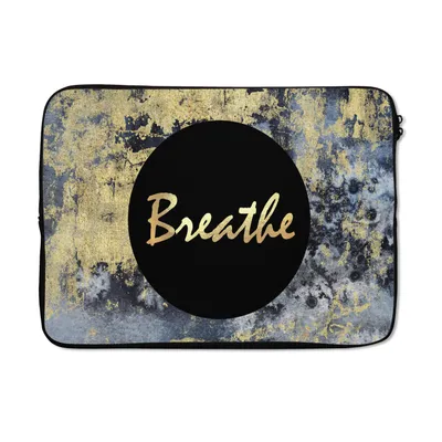 Produktbild von MuchoWow® Laptop Hülle 13 Zoll Zitat - Zen - Gold Laptoptasche - Laptophülle - Sleeve - Rundumschutz