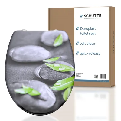 Produktbild von SCHÜTTE Duroplast WC Sitz STONE, Toilettendeckel mit Absenkautomatik und Schnellverschluss