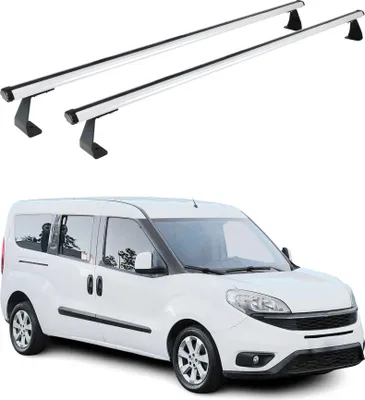 Image de Barres de toit transversales pour Fiat Doblo 2010-2021 Alu Argent 2x