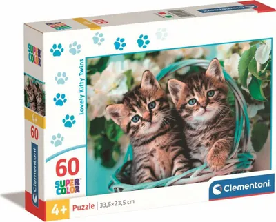 Image de Clementoni Legpuzzel Super Color Lovely Kitty Twins, 60st.