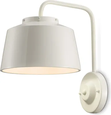 Produktbild von Wandlampe Metall Keramik E27 34 cm hoch Creme Retro Design Keramiklampe