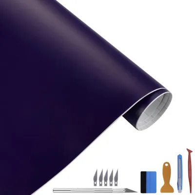 Zdjęcie produktu dla Matowa folia winylowa, samoprzylepna, z funkcją odprowadzania powietrza, do użytku zewnętrznego, samochodowa, fioletowa, 30 cm x 300 cm