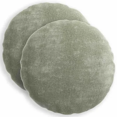 Immagine prodotto di vidaXL, 2 federe per cuscini, HEERLEN, verde, diametro 60 cm, tessuto in chenille