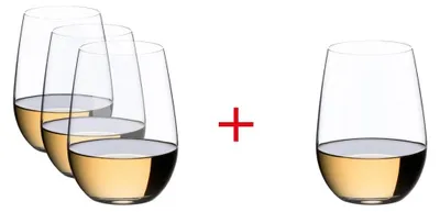 Zdjęcie produktu dla Riedel The O – kieliszek do wina Riesling – zestaw 16 sztuk + 4 sztuki metalowych słomek do picia EKM Living