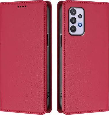 Image de Etui en cuir pour Samsung Galaxy A32 4G, étui magnétique en cuirPolyuréthaneavec support Rouge