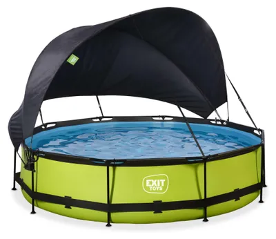 Produktbild von EXIT Lime Rahmenpool ø360, Aufstellpool, mit Filterpumpe & Sonnensegel, Rund, Grün