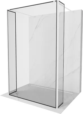Immagine prodotto di Mexen Kioto parete doccia autoportante 110 x 30 x 30 cm, cornice nera, bianca - 800-110-030-222-20-70-030
