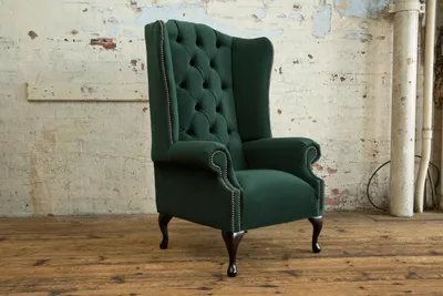 Productafbeelding van Chesterfield fauteuil, comfortabele stoel, 1-zits, gestoffeerde bank, sofa, relax, televisie, stof