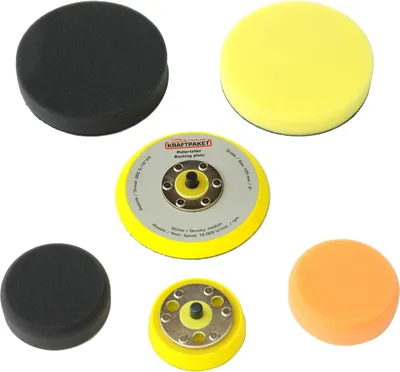 Productafbeelding van Upgradeset voor de Dino KRAFTPAKET excentrische polijstmachine, bestaande uit een 75mm en een 125mm steunschijf en polijstpads