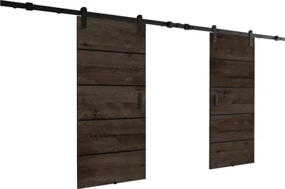 Produktbild von KIER FURNITURE Schiebetüren LORNI DUO 212 - Universal - Esche Dunkel 212x205x1,6 cm